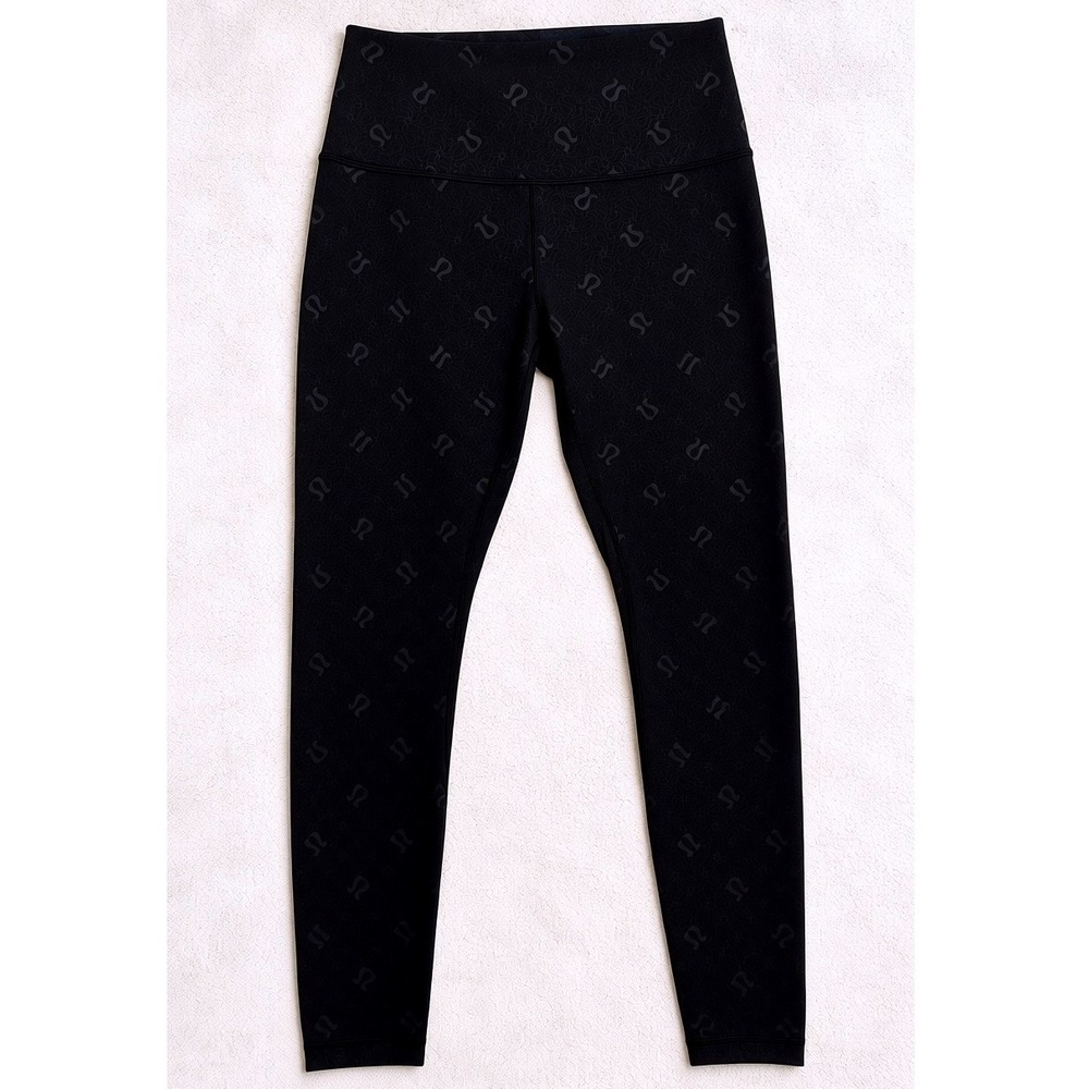 Lululemon Align High-Rise Pant 28" Yogo Emboss Black Leggings Size 12